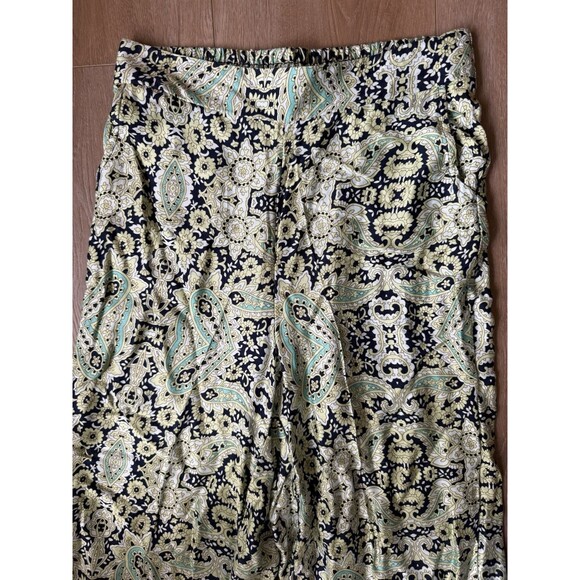 Rachel Zoe Pants Small STRETCHY SATIN Floral Pull On Elastic Waist - Picture 3 of 6